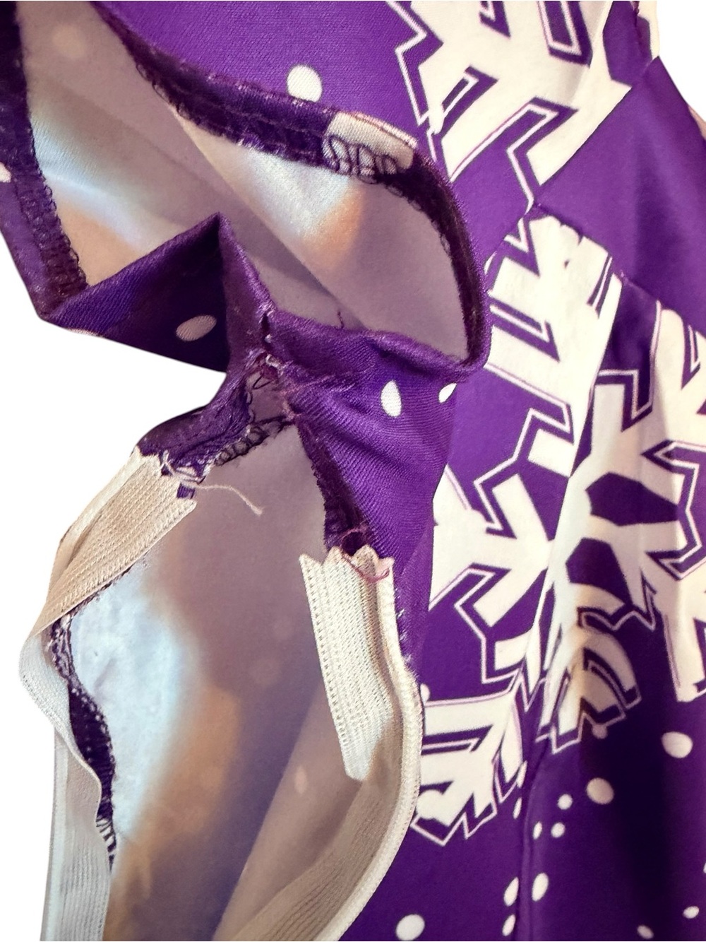 Purple Holiday Snowflake Fit & Flare Dress - Picture 7 of 7